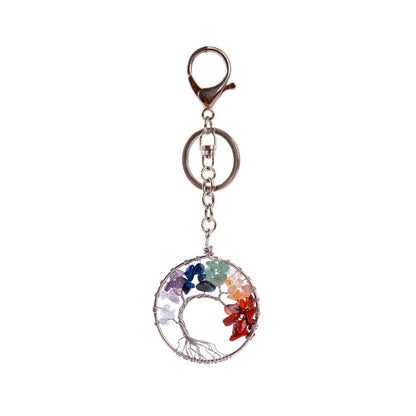 Life Tree Crystal Chip Chakra Key Chain Ornaments GEMROCKY-Decoration-2-