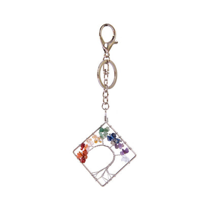 Life Tree Crystal Chip Chakra Key Chain Ornaments GEMROCKY-Decoration-3-