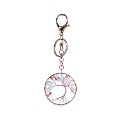 Life Tree Crystal Chip Chakra Key Chain Ornaments GEMROCKY-Decoration-7-