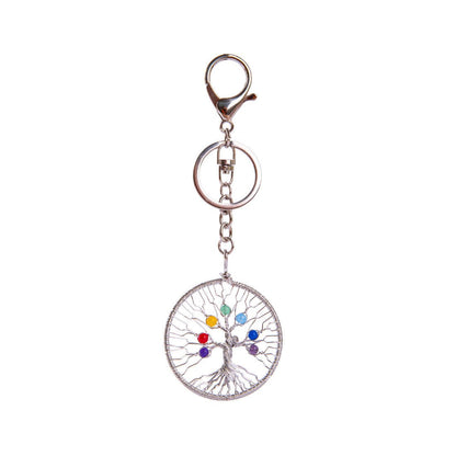 Life Tree Crystal Chip Chakra Key Chain Ornaments GEMROCKY-Decoration-9-