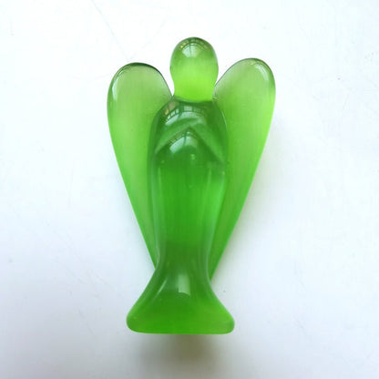 Light Green Cat Eye Stone Angel 3 Inch GEMROCKY-Carvings-