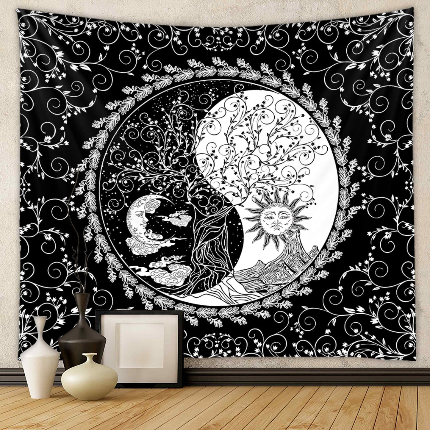 Line Drawing Background Cloth Bohemian Style Decor Tapestry GEMROCKY-Decoration-73*95cm-5-