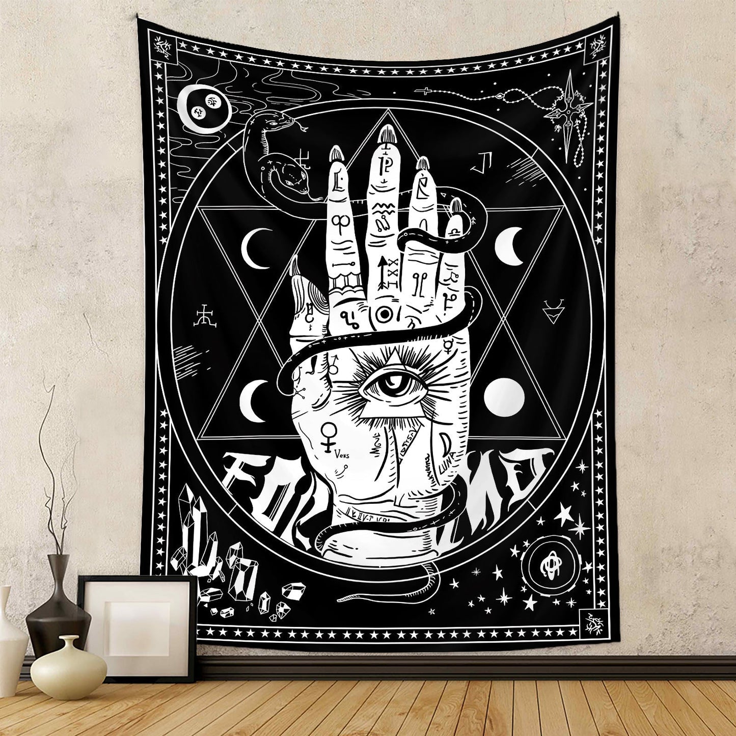 Line Drawing Background Cloth Bohemian Style Decor Tapestry GEMROCKY-Decoration-73*95cm-7-