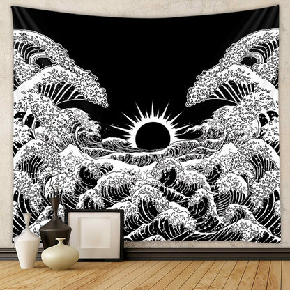 Line Drawing Background Cloth Bohemian Style Decor Tapestry GEMROCKY-Decoration-73*95cm-8-