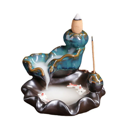 Lotus Pavilions Backflow Incense Burner Home Decor Ornaments GEMROCKY-Psychic-