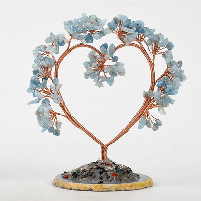 Love Shape Lucky Chips Gem Trees GEMROCKY-Decoration-Aquamarine-