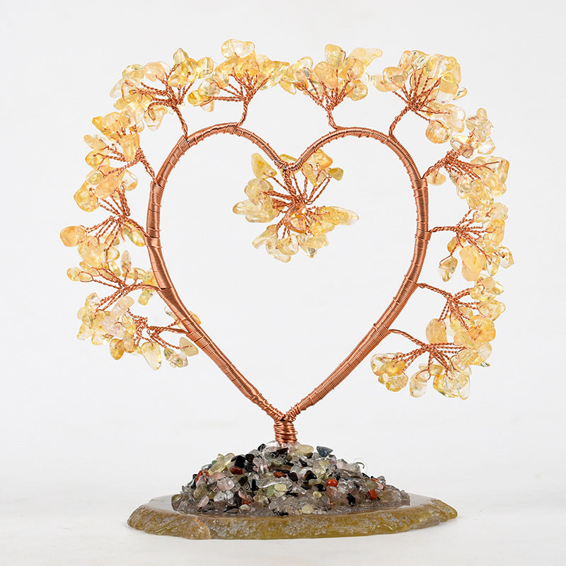 Love Shape Lucky Chips Gem Trees GEMROCKY-Decoration-Citrine-