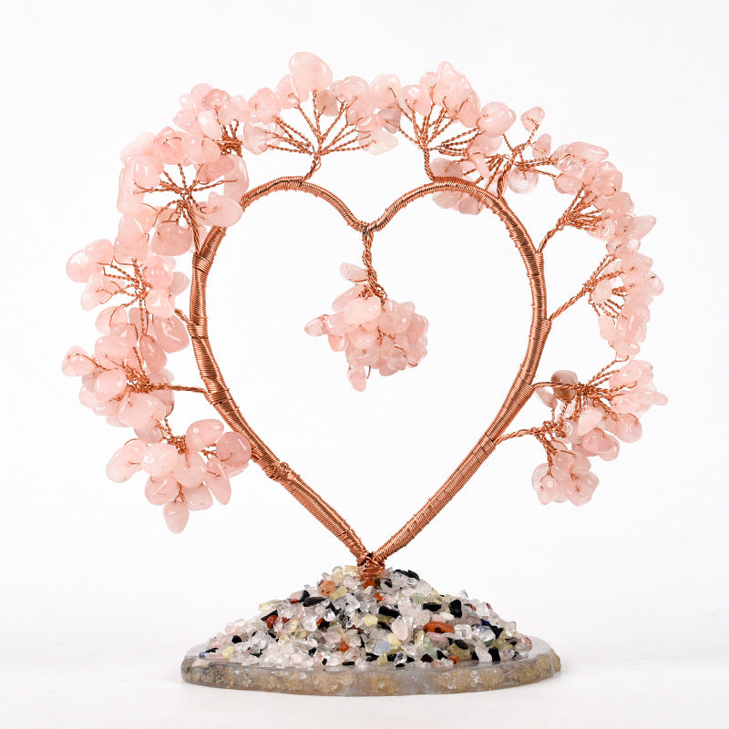 Love Shape Lucky Chips Gem Trees GEMROCKY-Decoration-Rose Quartz-