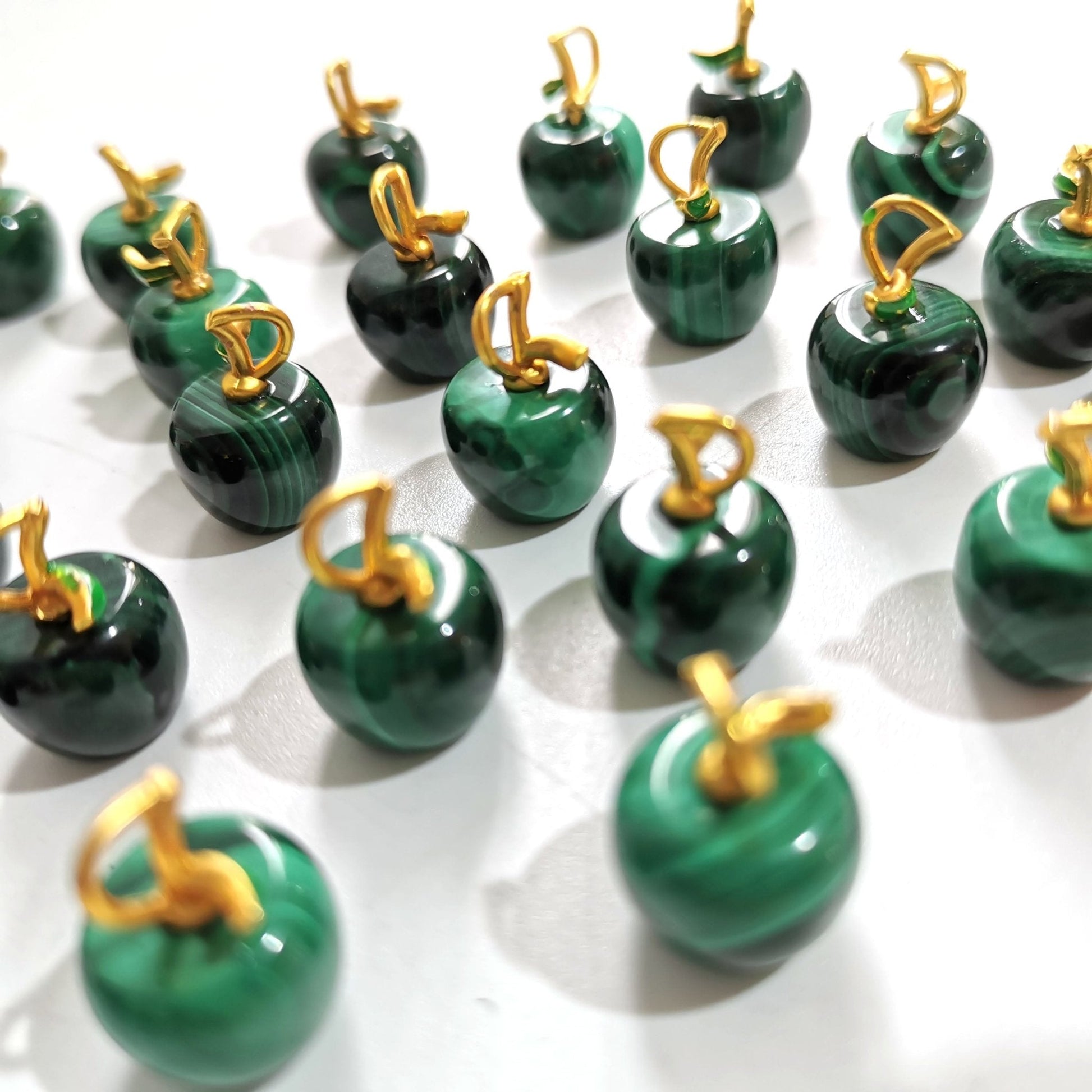 Malachite Apple Pendants for Necklace GEMROCKY-Jewelry-