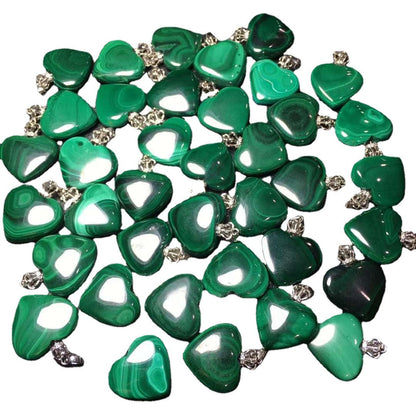 Malachite Heart Pendants GEMROCKY-Jewelry-