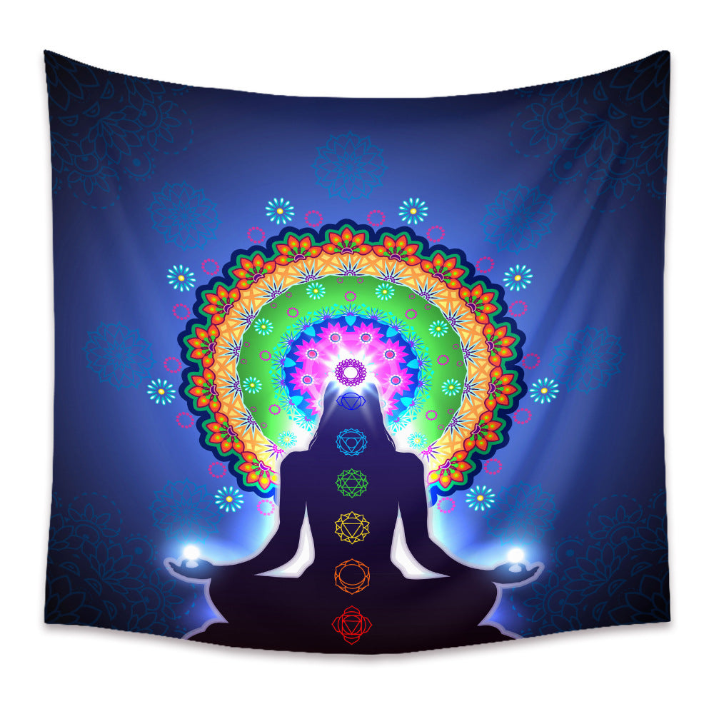 Mandala Sanskrit Chakra Background Cloth Decor Tapestry GEMROCKY-Decoration-73*95cm-3-