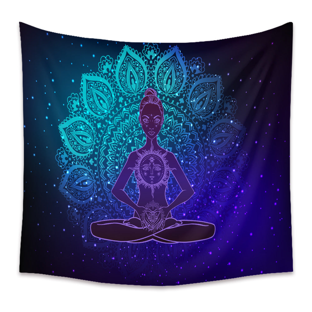 Mandala Sanskrit Chakra Background Cloth Decor Tapestry GEMROCKY-Decoration-73*95cm-6-