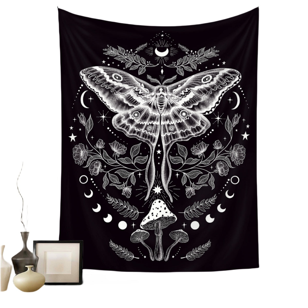 Metaphysics Background Cloth Bohemian Style Tarot Tapestry GEMROCKY-Decoration-73*95cm (brushed hair)-BUTTERFLY MUSHROOM-