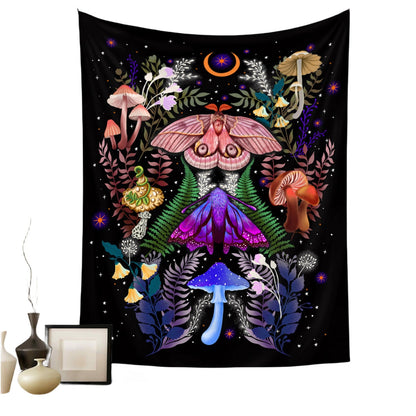 Metaphysics Background Cloth Bohemian Style Tarot Tapestry GEMROCKY-Decoration-73*95cm (brushed hair)-RAINBOW BUTTERFLY MUSHROOM-