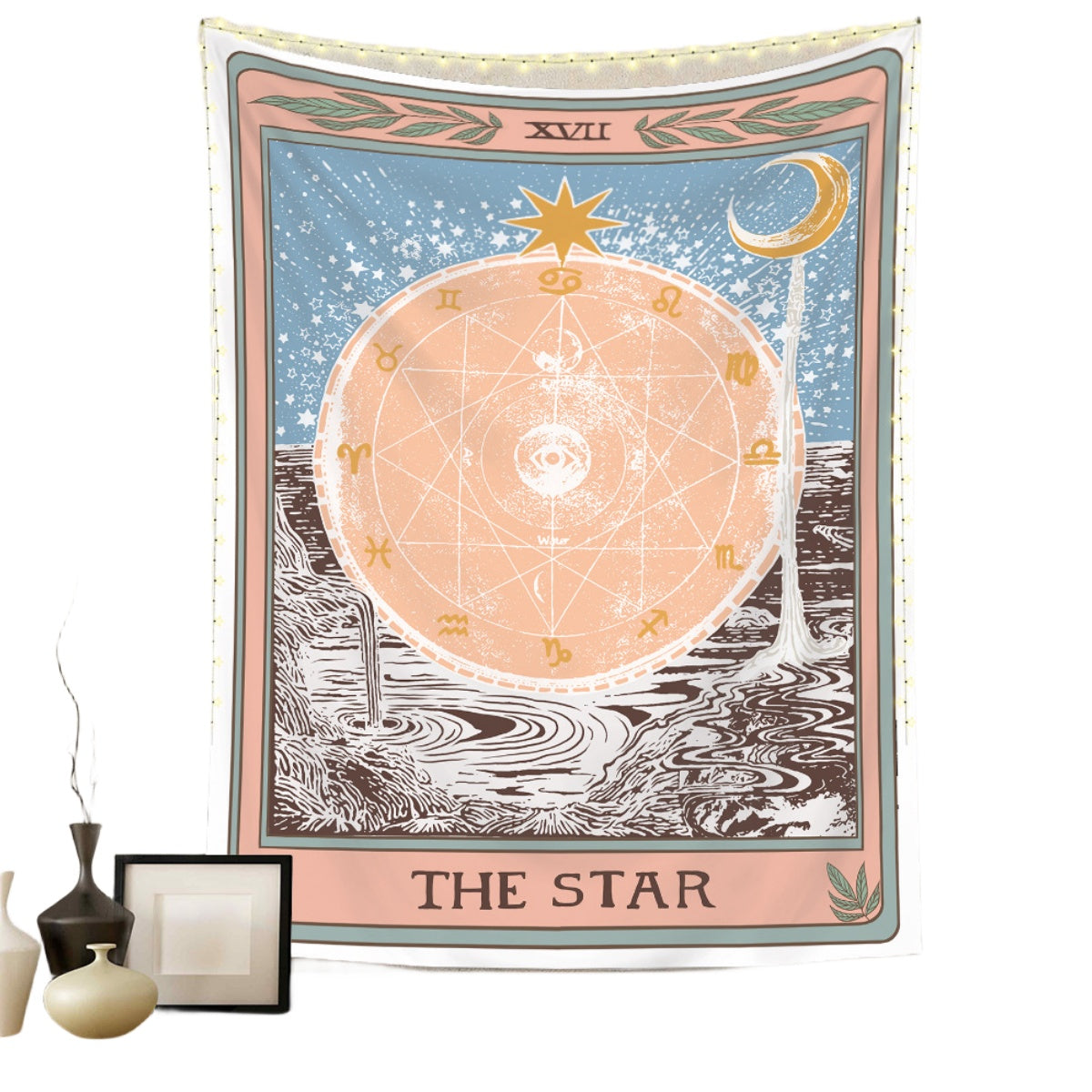 Metaphysics Background Cloth Bohemian Style Tarot Tapestry GEMROCKY-Decoration-73*95cm (brushed hair)-THE STAR-