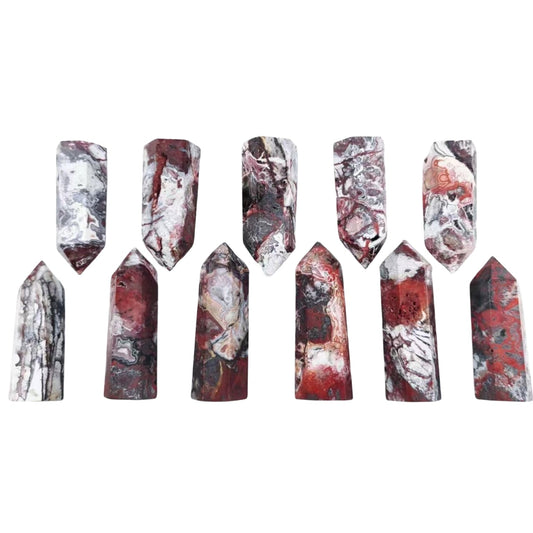 Mexican Lace Agate Point Tower GEMROCKY-Point Wands-