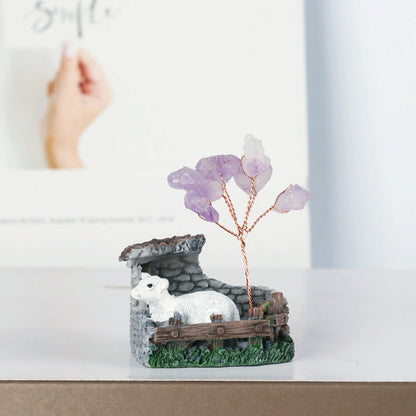 Micro Scene Amethyst Tumble Animals Gem Trees GEMROCKY-Decoration-Sheep-