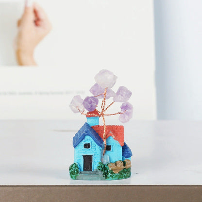 Micro Scene Amethyst Tumble Small Villa House Gem Trees GEMROCKY-Decoration-2-