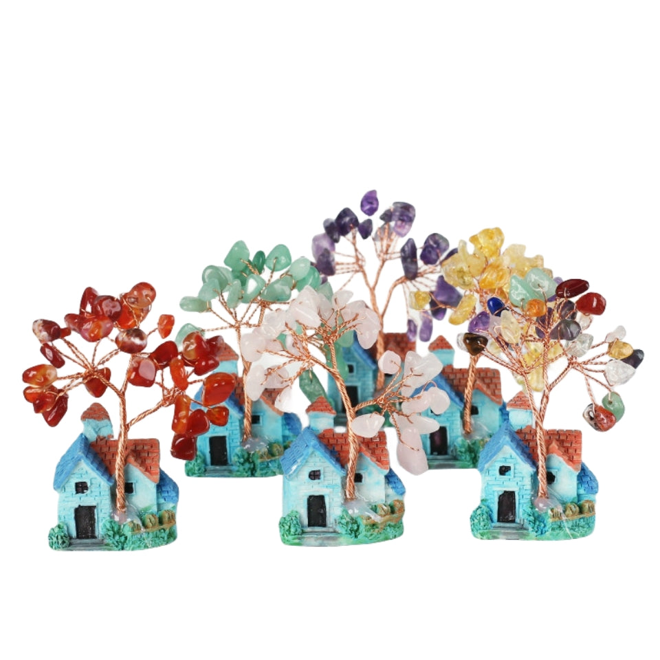 Micro Scene Crystal Tumble Small Villa House Gem Trees GEMROCKY-Decoration-