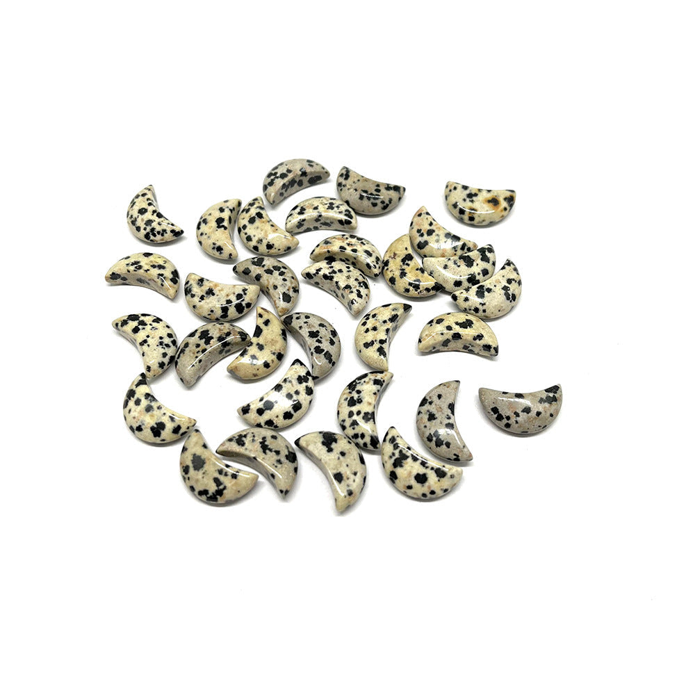 Mini 2cm Crystal Wide Moon Carvings GEMROCKY-Carvings-Dalmatian Jasper-
