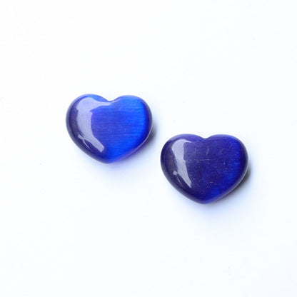 Mini 3cm Cat Eye Stone Hearts Carvings GEMROCKY-Carvings-Blue-