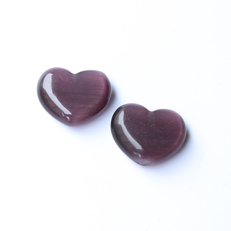 Mini 3cm Cat Eye Stone Hearts Carvings GEMROCKY-Carvings-Dark Purple-