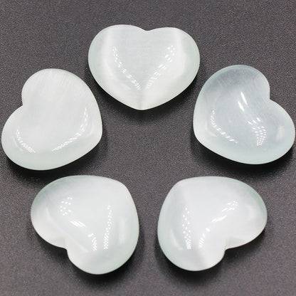 Mini 3cm Cat Eye Stone Hearts Carvings GEMROCKY-Carvings-White-