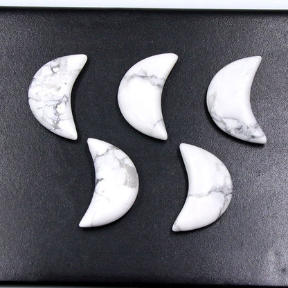 Mini 3cm Crystal Moon Carvings GEMROCKY-Carvings-Howlite-