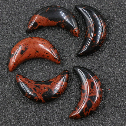 Mini 3cm Crystal Moon Carvings GEMROCKY-Carvings-Red Obsidian-