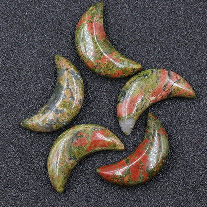 Mini 3cm Crystal Moon Carvings GEMROCKY-Carvings-Unakite-