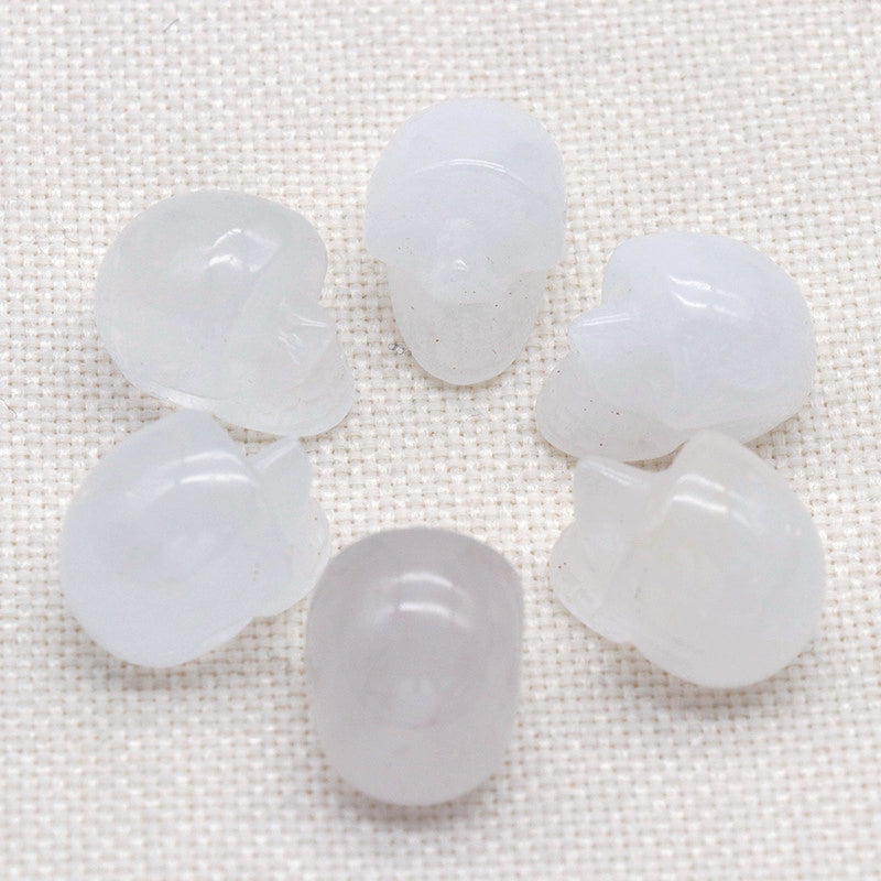 Mini Crystal 1 Inch Skulls Carvings GEMROCKY-Carvings-Clear Quartz-