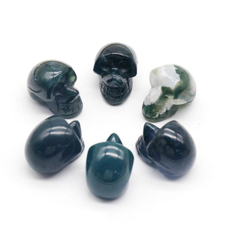Mini Crystal 1 Inch Skulls Carvings GEMROCKY-Carvings-Indian Agate-
