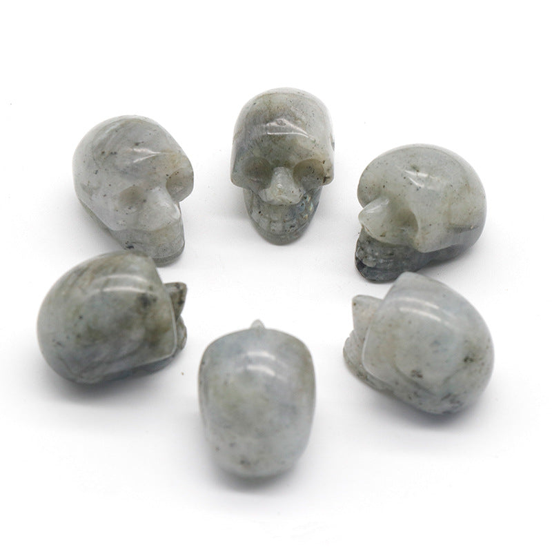 Mini Crystal 1 Inch Skulls Carvings GEMROCKY-Carvings-Labradorite-