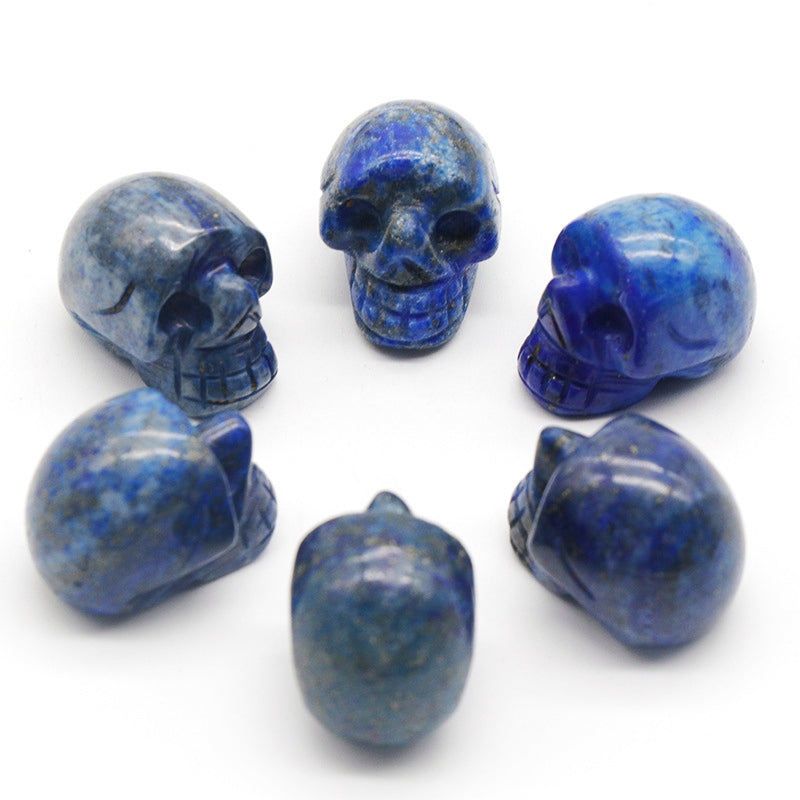 Mini Crystal 1 Inch Skulls Carvings GEMROCKY-Carvings-Lapis Lazuli-