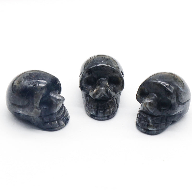 Mini Crystal 1 Inch Skulls Carvings GEMROCKY-Carvings-Larvikite-