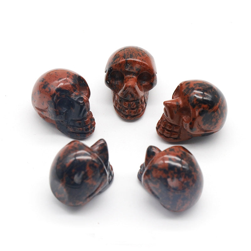 Mini Crystal 1 Inch Skulls Carvings GEMROCKY-Carvings-Red Obsidian-