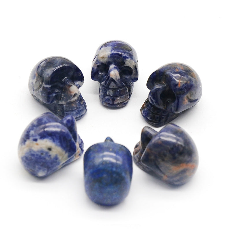 Mini Crystal 1 Inch Skulls Carvings GEMROCKY-Carvings-Sodalite-