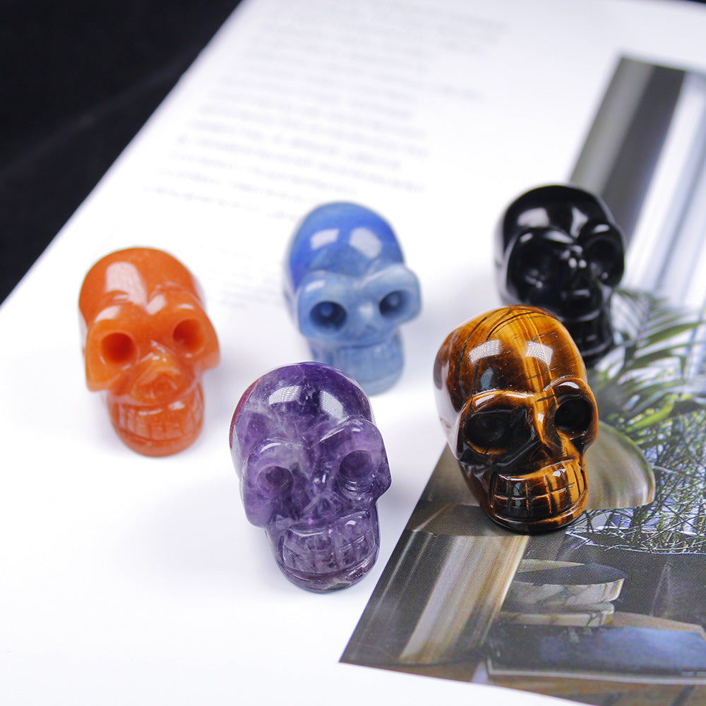 Mini Crystal 1 Inch Skulls Carvings GEMROCKY-Carvings-