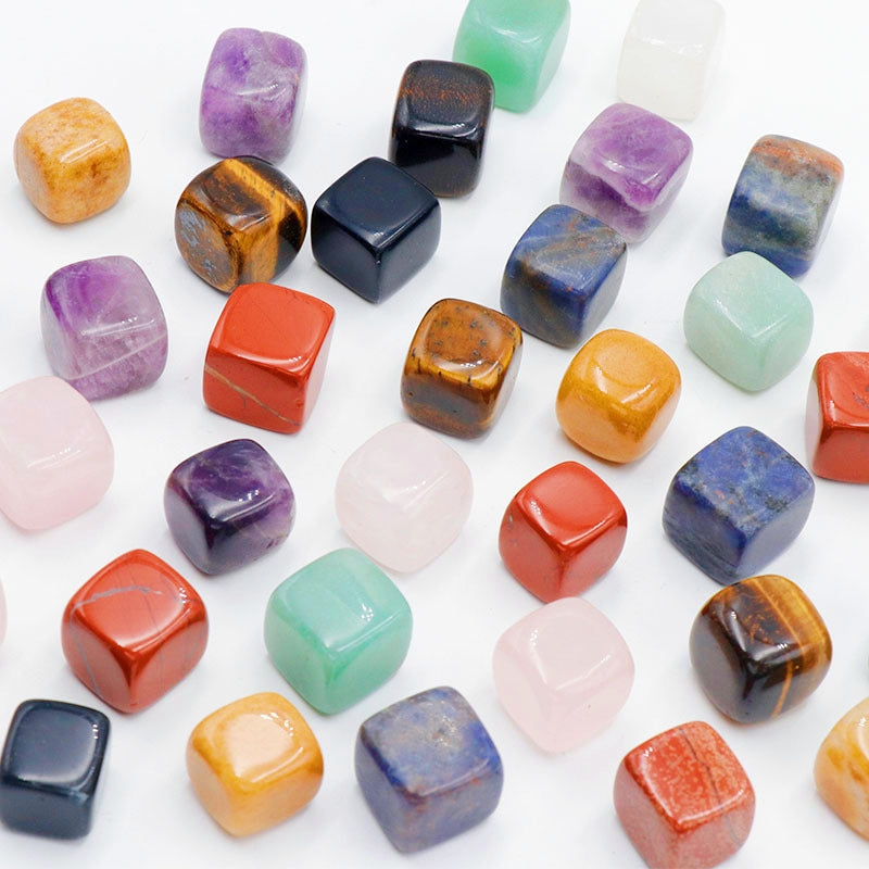 Mini Crystal 15mm Cube Carvings GEMROCKY-Carvings-