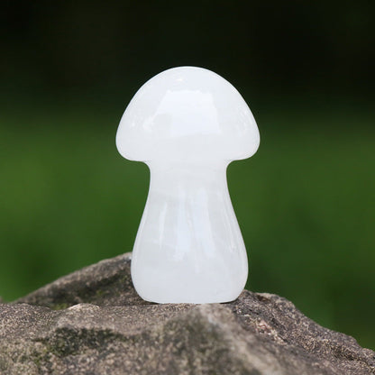 Mini Crystal 1.5Inch Mushroom Carvings GEMROCKY-Carvings-Clear Quartz-