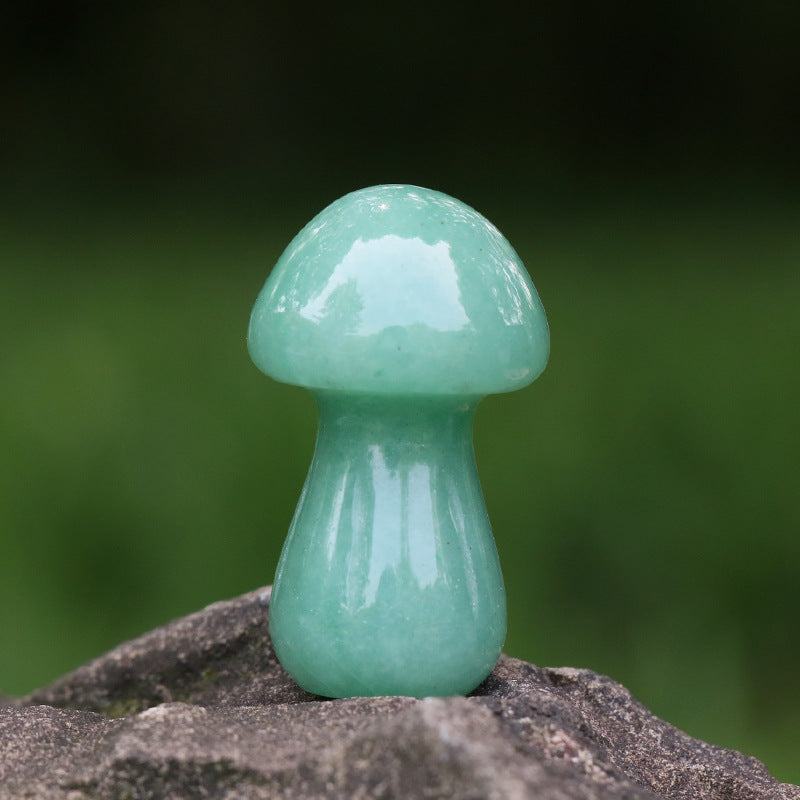 Mini Crystal 1.5Inch Mushroom Carvings GEMROCKY-Carvings-Green Aventurine-