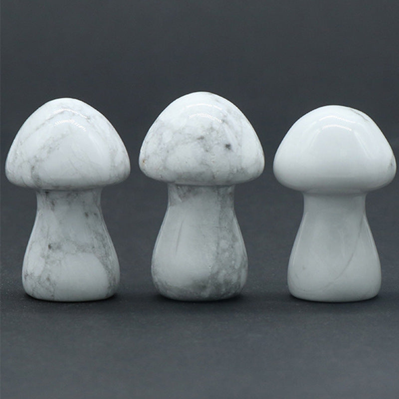 Mini Crystal 1.5Inch Mushroom Carvings GEMROCKY-Carvings-Howlite-