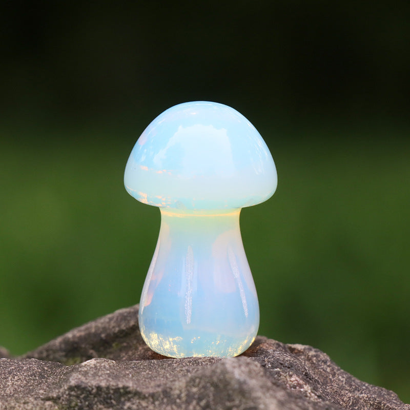 Mini Crystal 1.5Inch Mushroom Carvings GEMROCKY-Carvings-Opalite-