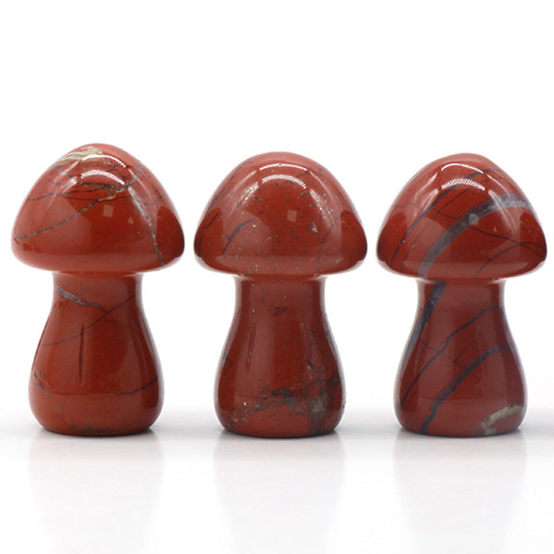 Mini Crystal 1.5Inch Mushroom Carvings GEMROCKY-Carvings-Red Jasper-