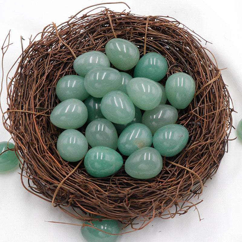 Mini Crystal 20mm Easter Egg Carvings GEMROCKY-Carvings-Green Aventurine-