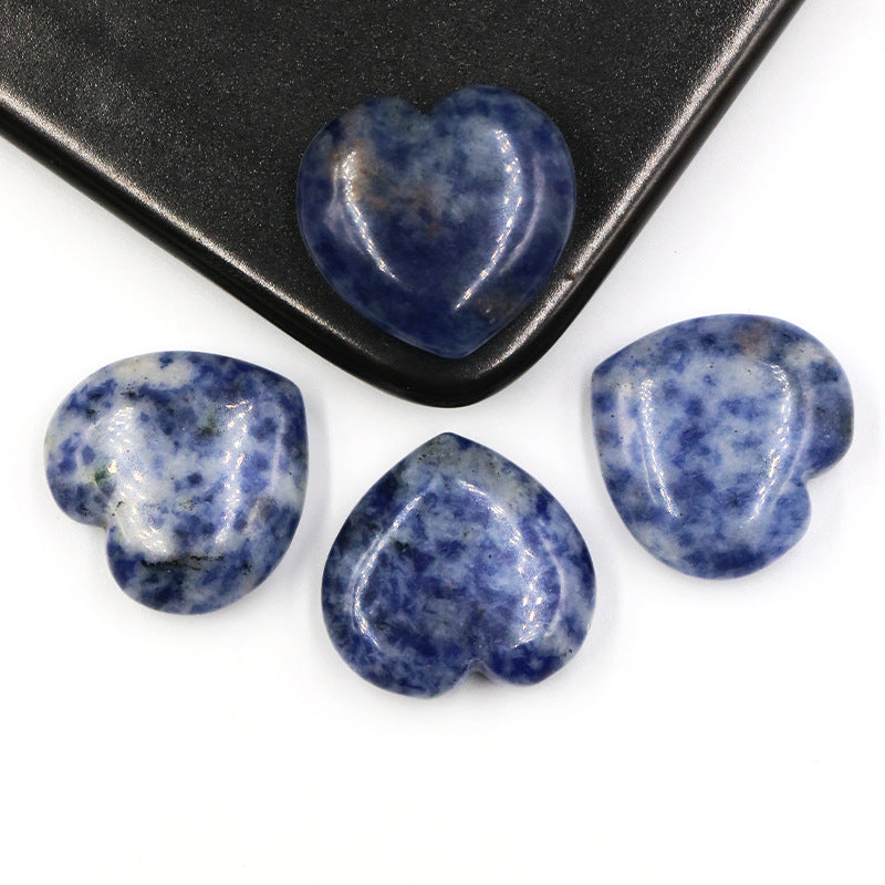 Mini Crystal 25mm Heart Carvings GEMROCKY-Carvings-Blue Spot Stone-