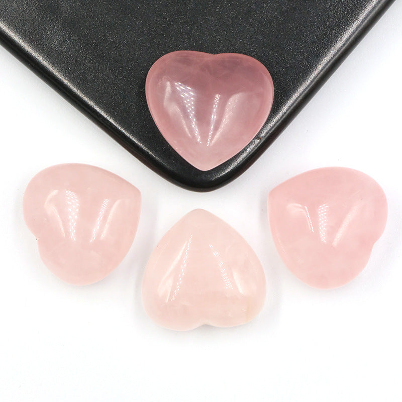 Mini Crystal 25mm Heart Carvings GEMROCKY-Carvings-Rose Quartz-