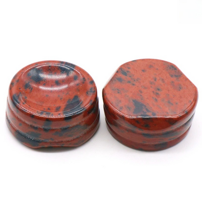 Mini Crystal 27mm Ball Holder Carvings GEMROCKY-Carvings-Red Obsidian-