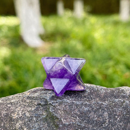 Mini Crystal 2cm Merkabah Carvings GEMROCKY-Carvings-Amethyst-