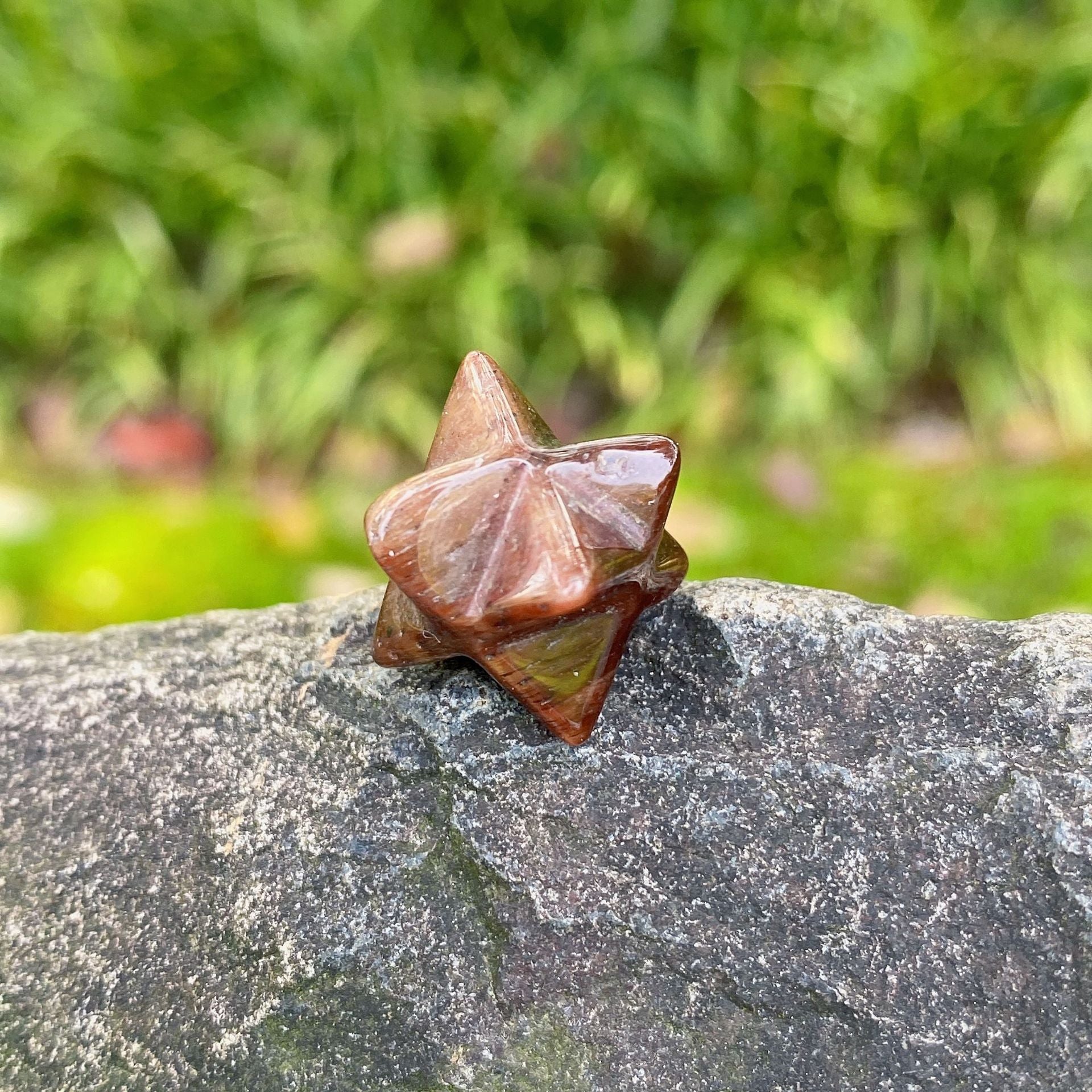 Mini Crystal 2cm Merkabah Carvings GEMROCKY-Carvings-Red Tiger Eye Stone-